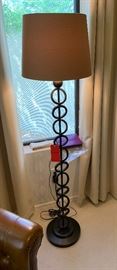 Dark Bronze Abstract Circles Rings Floor Lamp 61” tall