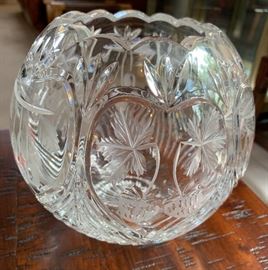 Brilliant Cut Glass Bowl Strawberry/Cherry