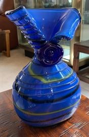 Blue Art Glass Vase