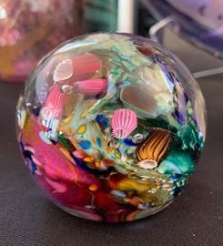 Art Glass Paper Weight Sea Life #1 Signed PAC
