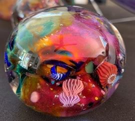 Art Glass Paper Weight Sea Life #1 Signed PAC