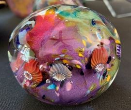 Art Glass Paper Weight Sea Life #2 Signed PAC