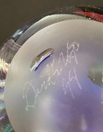 David e Vogt Dichroic Art Glass Paperweight