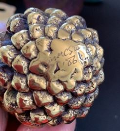 Signed Cast Pine Cone MES