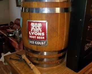 Lyons Root Beer Keg Barrel with Tap 