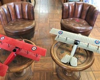 MCM Barrell Chairs and Tables, Biplane Models 