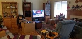 Living room furniture and big screen tv