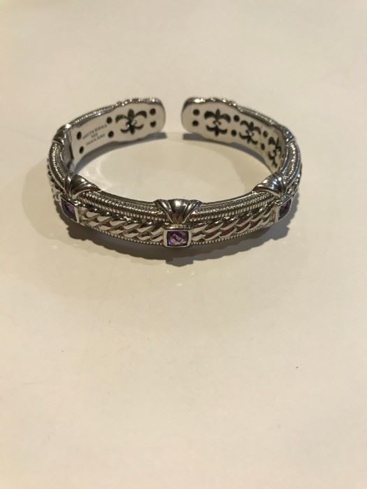 Judith Ripka Sterling and amethyst bracelet