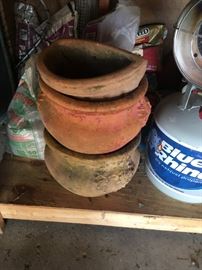 Some clay pots in need of plants