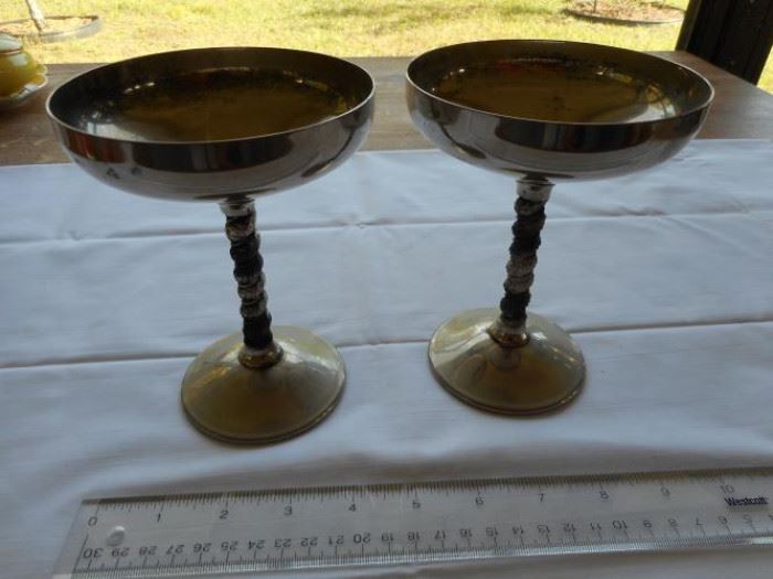 2 F.B. Rogers silver plate champagne glasses- made in Italy-5 3/4" tall https://ctbids.com/#!/description/share/132624