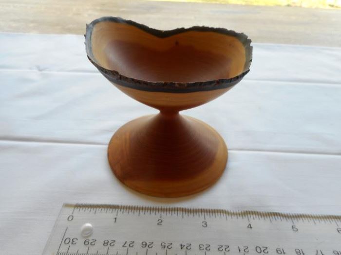 Vintage Buckthorn wood turned wood bowl 3 1/2" tall https://ctbids.com/#!/description/share/132661