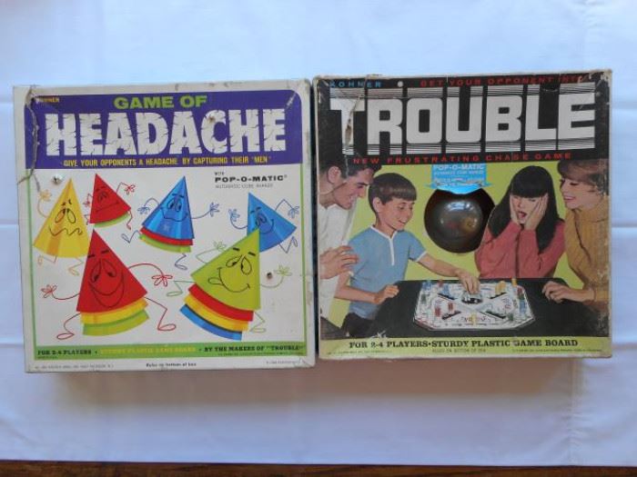 Set of 2 Vintage Games - Trouble and Headache 60'/70's https://ctbids.com/#!/description/share/133146