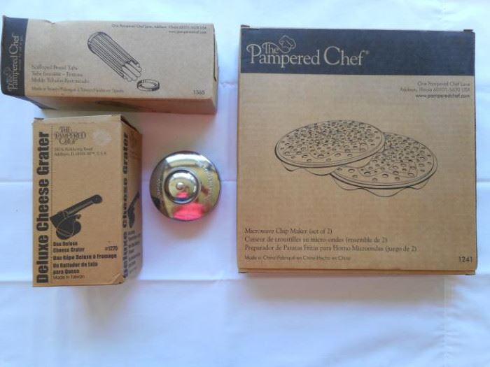 Lot of 4 Pampered Chef Items - 3 new 1 used https://ctbids.com/#!/description/share/133148