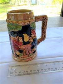 Vintage stein made in Japan G384 peach luster ware trim & crazing 5 3/4"tall https://ctbids.com/#!/description/share/132533