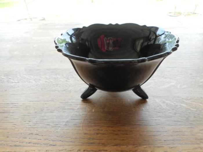 Vintage Art Deco black glass bowl from 1920's/1930's https://ctbids.com/#!/description/share/132546