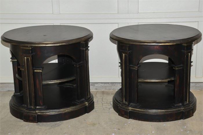 11. Pair of Tuscan Styled Drum Tables