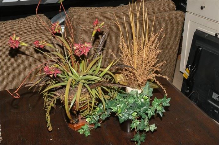 21. Group Lot of Three 3 Artificial Plants