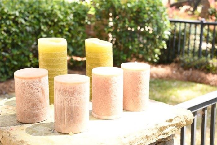 58. Group Lot of Large Decorative Candles