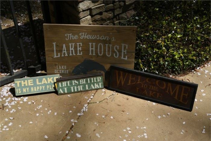 66. Lot of Four 4 Lake Signs