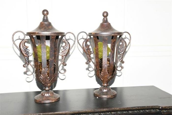 98. Pair of Decorative Tole Urns