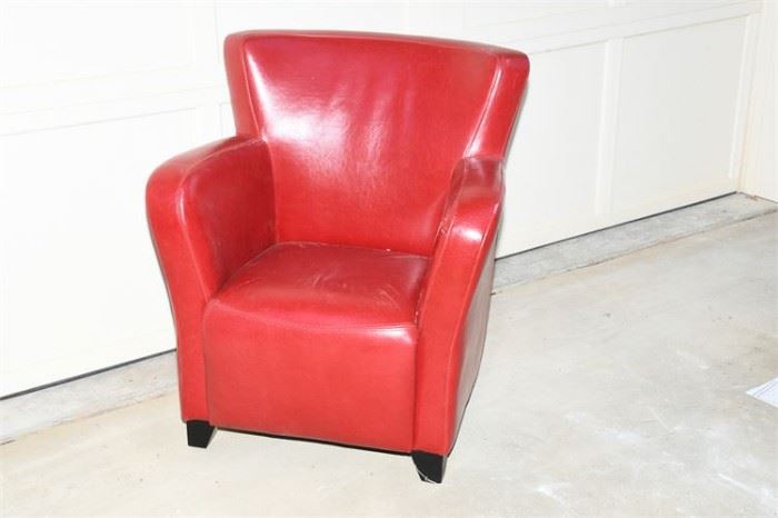 99. Contemporary Red Leather Armchair