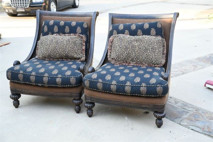 137. Pair of Barrel Back Easy Chairs