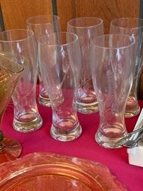 Etched Pilsner Glasses