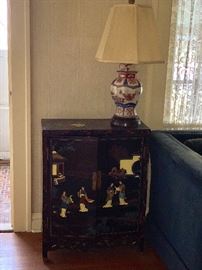 Japanese Black Lacquer Cabinet