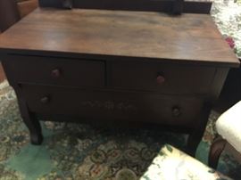 The child's dressing table has nice detail 