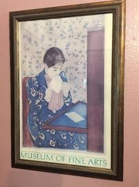Mary Cassatt framed poster from the Museum of Fine Arts