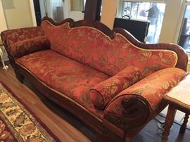 Victorian Sofa with two cushion rolls