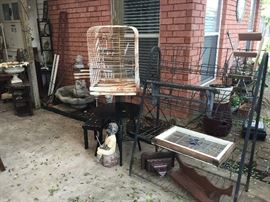 Bird cages, display pieces and stain glass