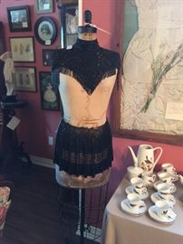 Vintage caged mannequin and the most wonderful Victorian beaded pieces