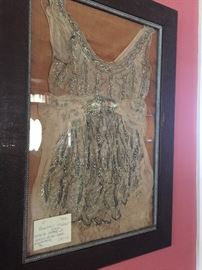 This is just breath taking. A framed Victorian beaded dress. 