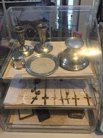 Sterling pieces, Rosary and other religious pieces