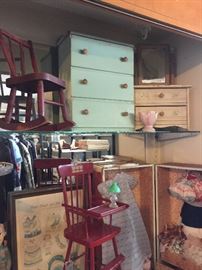 Lots of vintage doll furniture