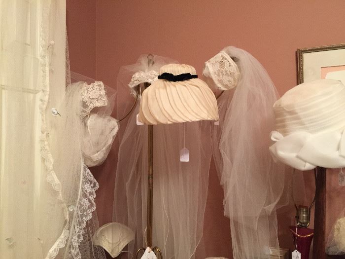 Beautiful vintage veils, hats and head pieces