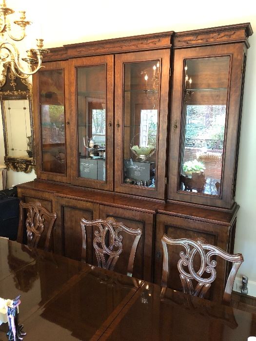 Truly grand breakfront display case, one of a kind find! In excellent condition!