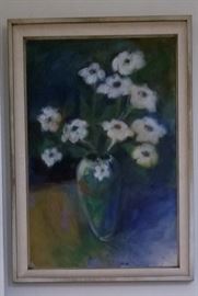 Acrylic on canvas
White flowers in vase
Artist: Sari Staggs
