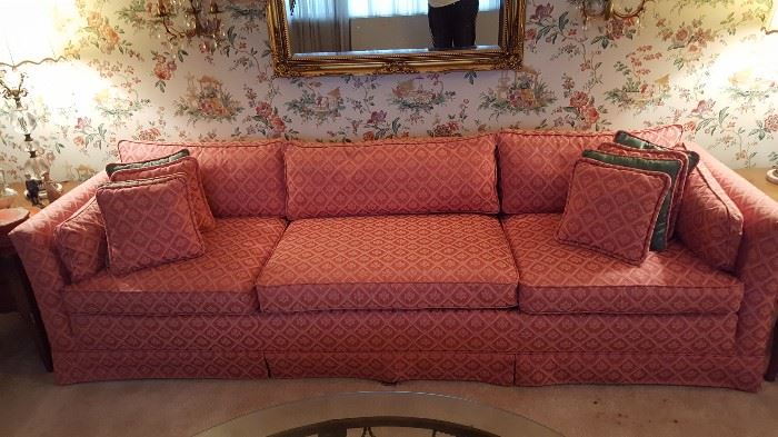 Mid century sofa with pillows