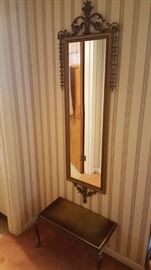 Mid century mirror and table