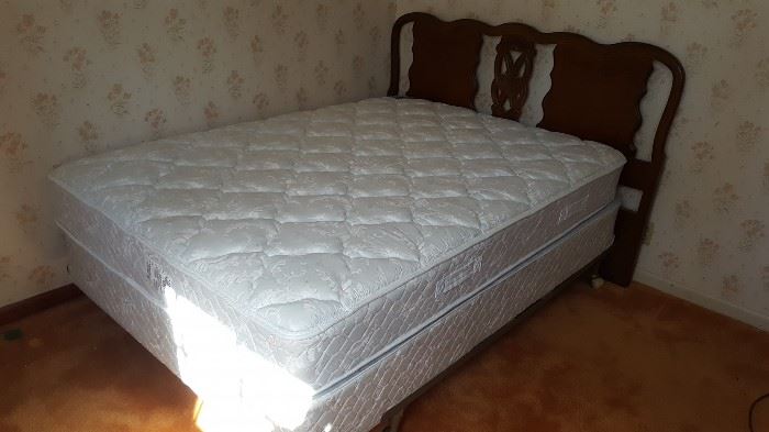 Full size mattress and box spring. Full size headboard