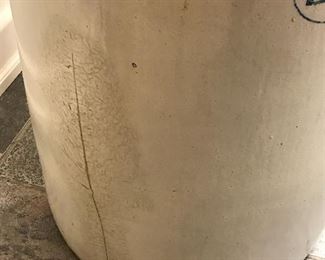 Vintage 12-gallon crock, cracked.