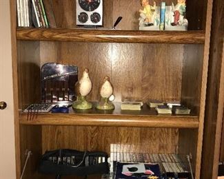 Bookcases and decor.