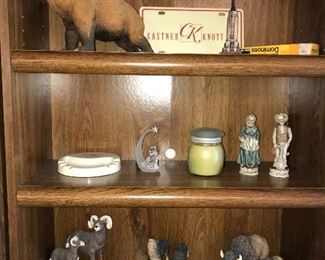 Bookcases and decor.