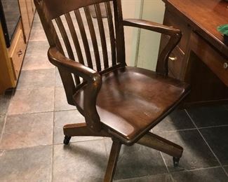Solid wood vintage office chair.