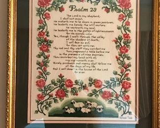 One of several beautifully crafted cross-stitch pictures.