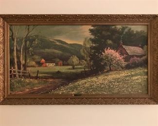 Vintage landscape print.