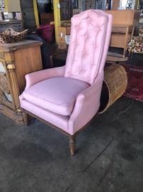 Pair of pink lounge chairs