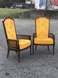 Pair of vintage chairs with cane